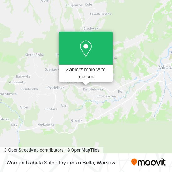 Mapa Worgan Izabela Salon Fryzjerski Bella