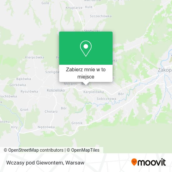 Mapa Wczasy pod Giewontem