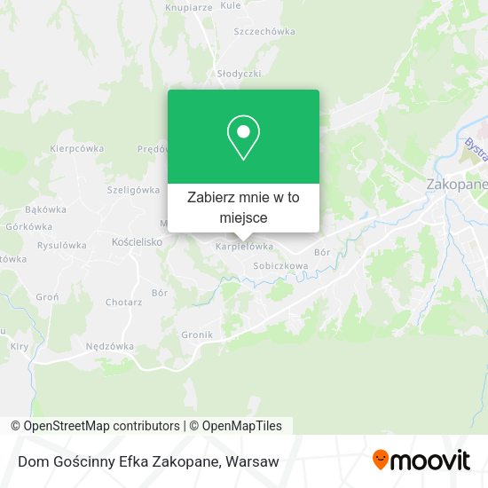 Mapa Dom Gościnny Efka Zakopane