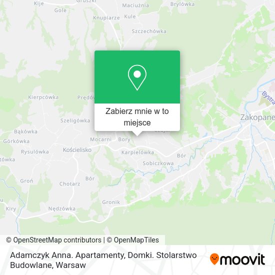 Mapa Adamczyk Anna. Apartamenty, Domki. Stolarstwo Budowlane