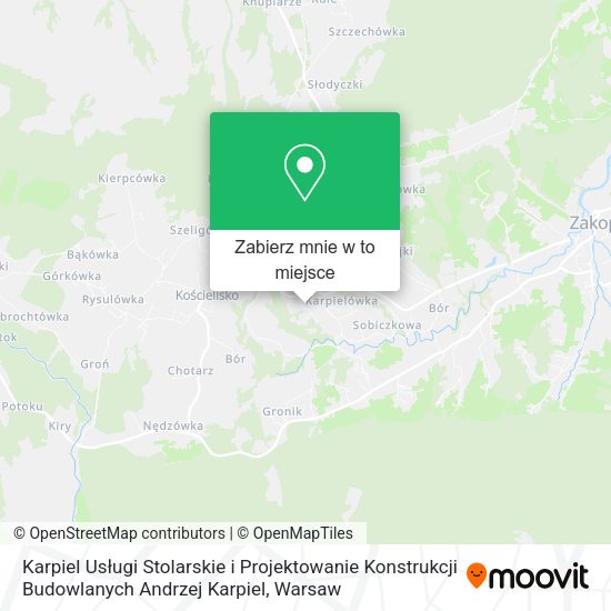 Mapa Karpiel Usługi Stolarskie i Projektowanie Konstrukcji Budowlanych Andrzej Karpiel