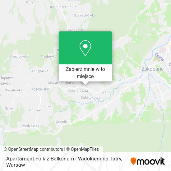 Mapa Apartament Folk z Balkonem i Widokiem na Tatry