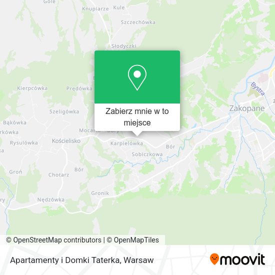 Mapa Apartamenty i Domki Taterka