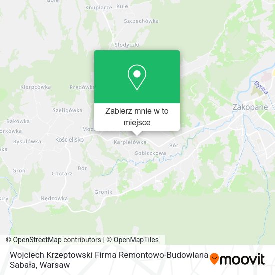 Mapa Wojciech Krzeptowski Firma Remontowo-Budowlana Sabała