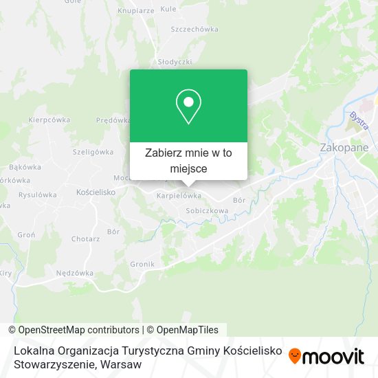 Mapa Lokalna Organizacja Turystyczna Gminy Kościelisko Stowarzyszenie