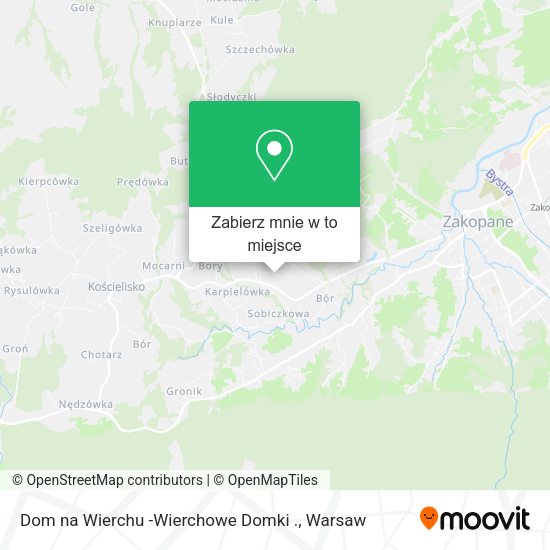 Mapa Dom na Wierchu -Wierchowe Domki .