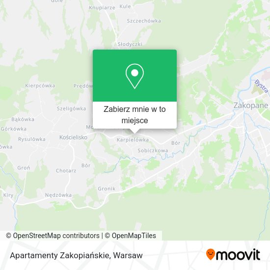 Mapa Apartamenty Zakopiańskie