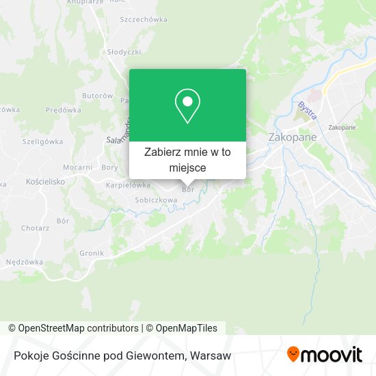 Mapa Pokoje Gościnne pod Giewontem