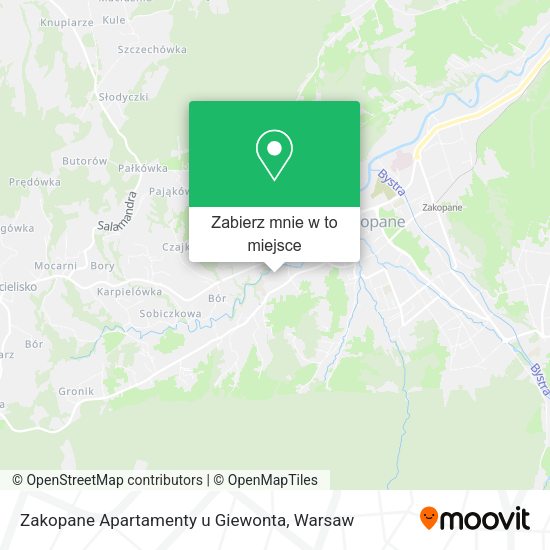 Mapa Zakopane Apartamenty u Giewonta