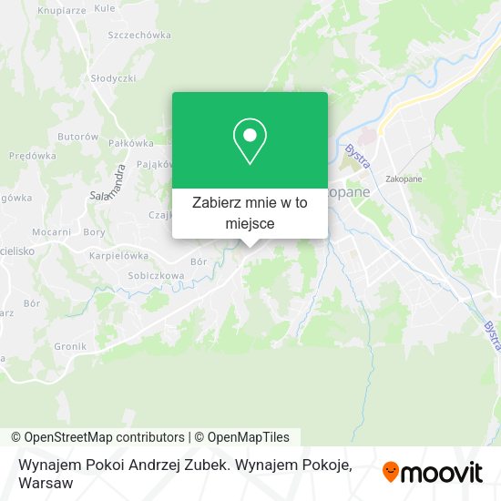 Mapa Wynajem Pokoi Andrzej Zubek. Wynajem Pokoje