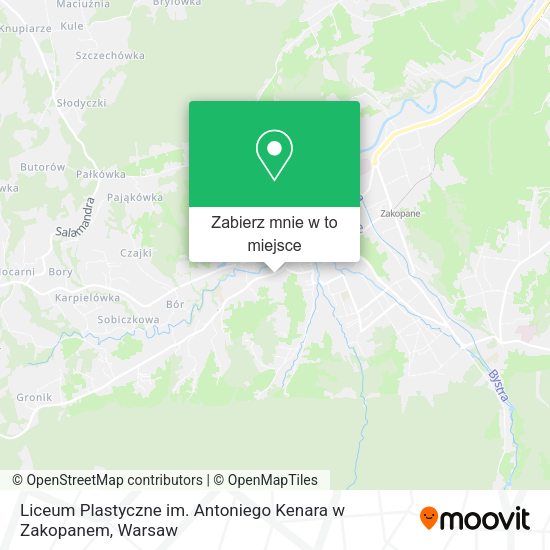 Mapa Liceum Plastyczne im. Antoniego Kenara w Zakopanem