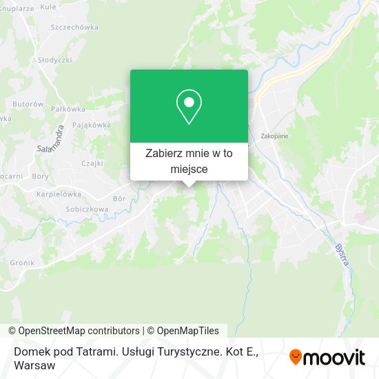 Mapa Domek pod Tatrami. Usługi Turystyczne. Kot E.