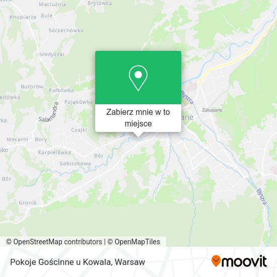 Mapa Pokoje Gościnne u Kowala