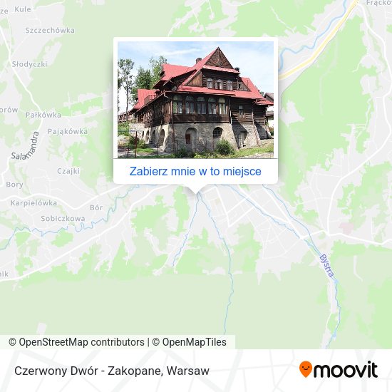 Mapa Czerwony Dwór - Zakopane