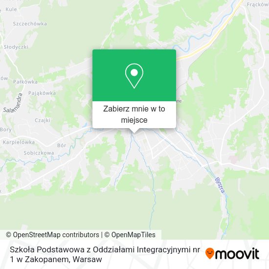 Mapa Szkoła Podstawowa z Oddziałami Integracyjnymi nr 1 w Zakopanem