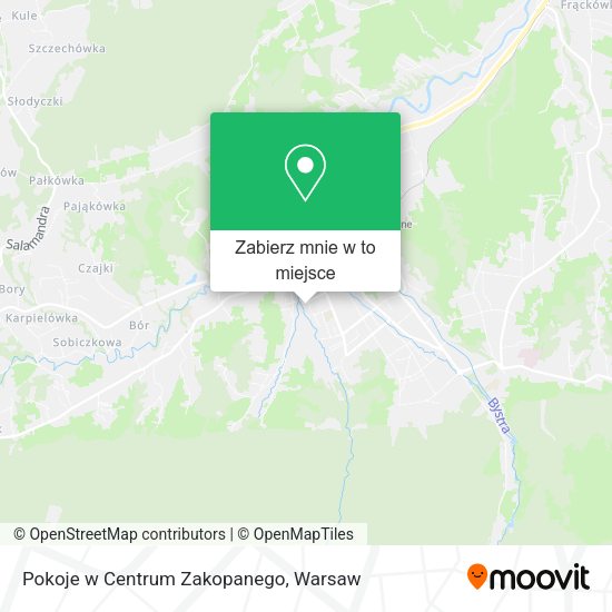 Mapa Pokoje w Centrum Zakopanego