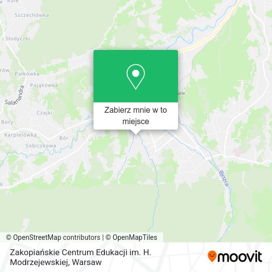 Mapa Zakopiańskie Centrum Edukacji im. H. Modrzejewskiej