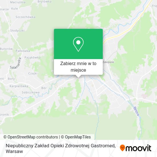 Mapa Niepubliczny Zakład Opieki Zdrowotnej Gastromed