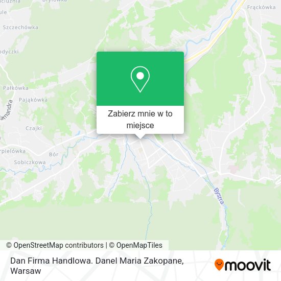 Mapa Dan Firma Handlowa. Danel Maria Zakopane