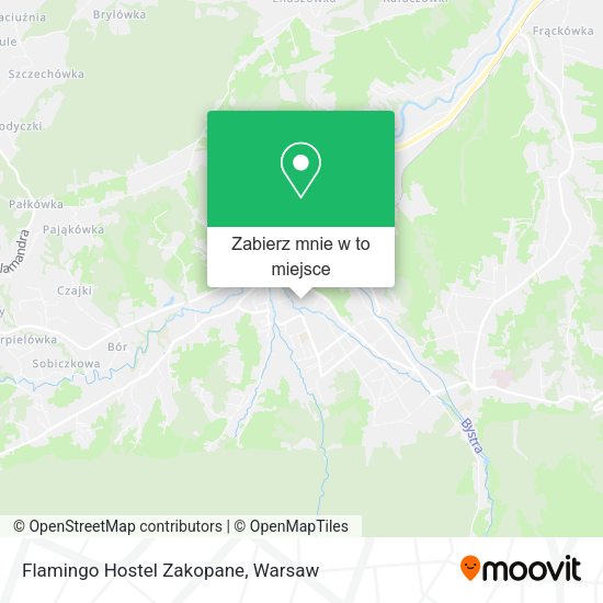 Mapa Flamingo Hostel Zakopane