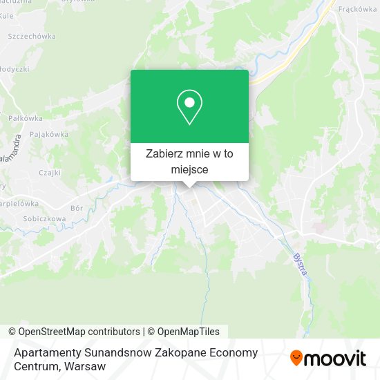 Mapa Apartamenty Sunandsnow Zakopane Economy Centrum