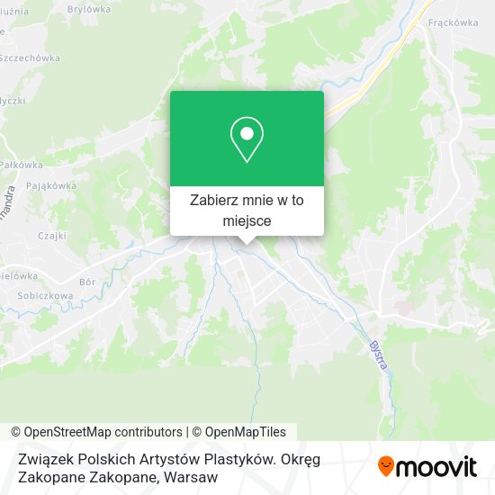 Mapa Związek Polskich Artystów Plastyków. Okręg Zakopane Zakopane