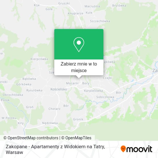 Mapa Zakopane - Apartamenty z Widokiem na Tatry