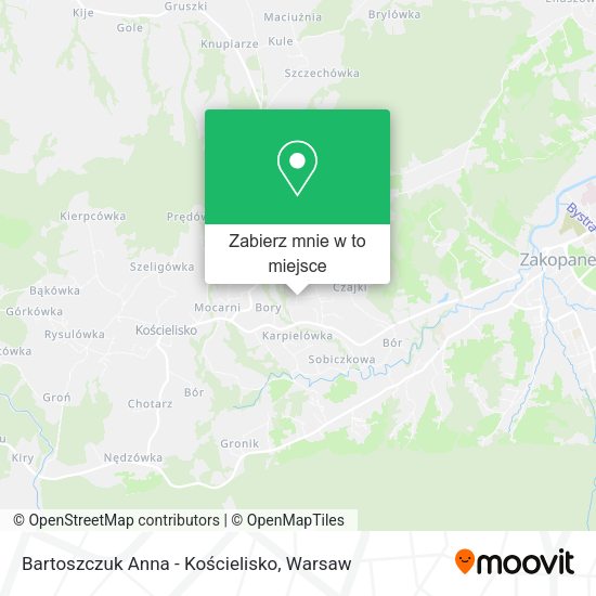 Mapa Bartoszczuk Anna - Kościelisko