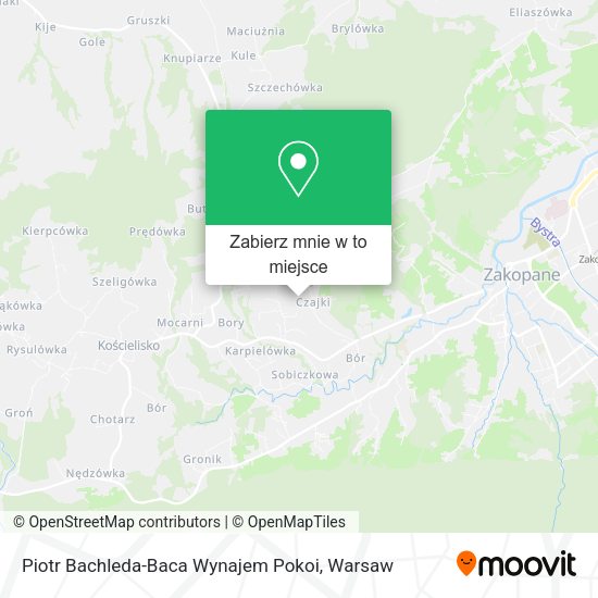 Mapa Piotr Bachleda-Baca Wynajem Pokoi