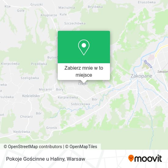 Mapa Pokoje Gościnne u Haliny