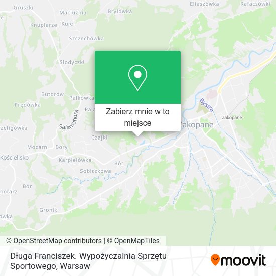 Mapa Długa Franciszek. Wypożyczalnia Sprzętu Sportowego