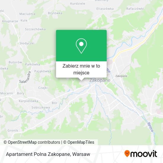 Mapa Apartament Polna Zakopane