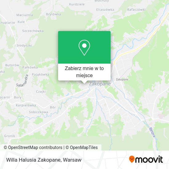 Mapa Willa Halusia Zakopane