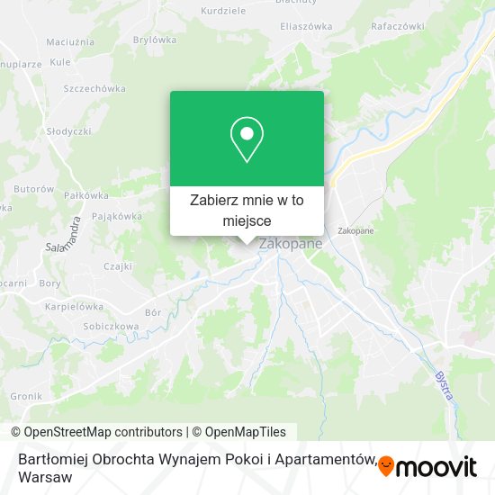 Mapa Bartłomiej Obrochta Wynajem Pokoi i Apartamentów