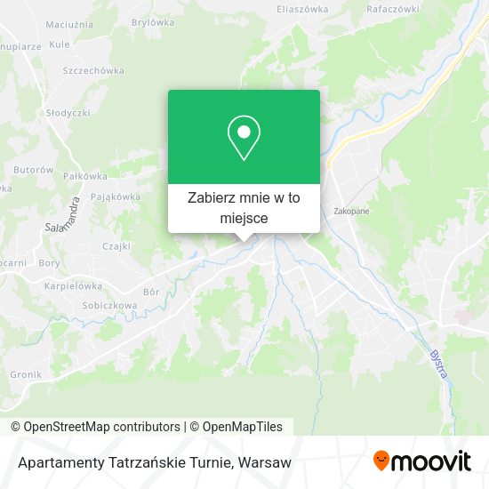 Mapa Apartamenty Tatrzańskie Turnie