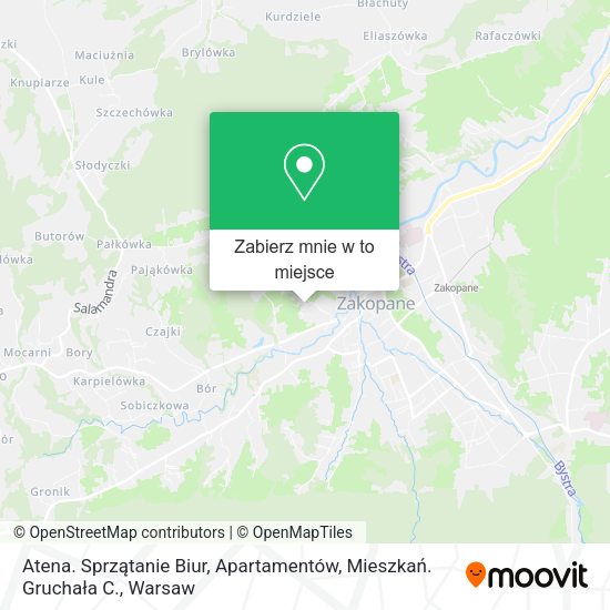 Mapa Atena. Sprzątanie Biur, Apartamentów, Mieszkań. Gruchała C.