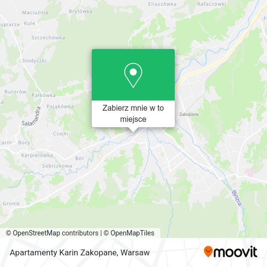 Mapa Apartamenty Karin Zakopane