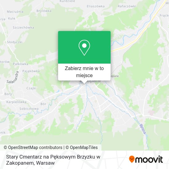 Mapa Stary Cmentarz na Pęksowym Brzyzku w Zakopanem