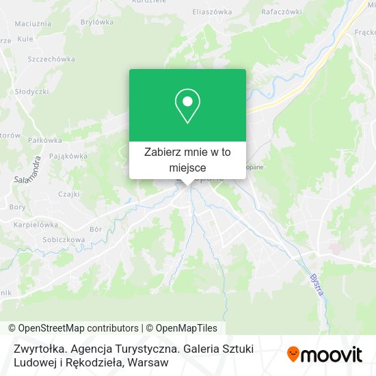 Mapa Zwyrtołka. Agencja Turystyczna. Galeria Sztuki Ludowej i Rękodzieła