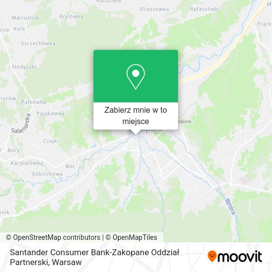 Mapa Santander Consumer Bank-Zakopane Oddział Partnerski