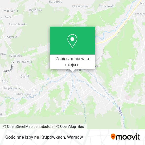 Mapa Gościnne Izby na Krupówkach