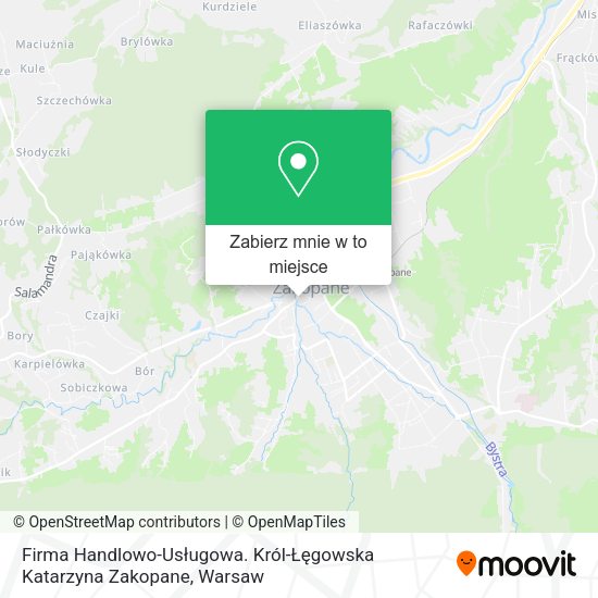 Mapa Firma Handlowo-Usługowa. Król-Łęgowska Katarzyna Zakopane