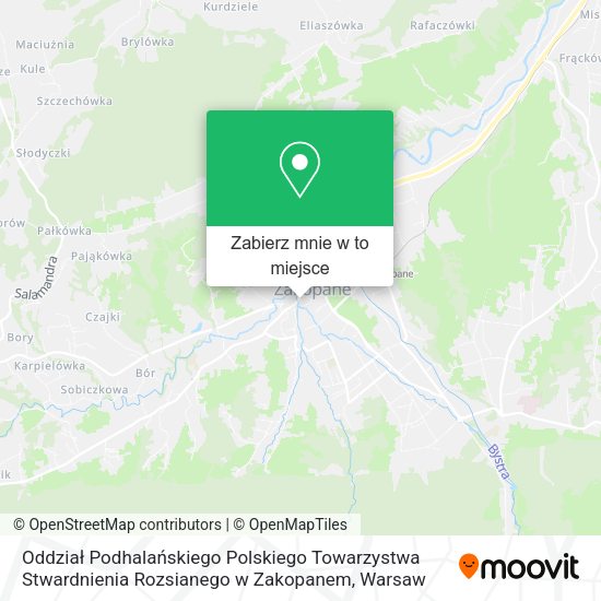 Mapa Oddział Podhalańskiego Polskiego Towarzystwa Stwardnienia Rozsianego w Zakopanem