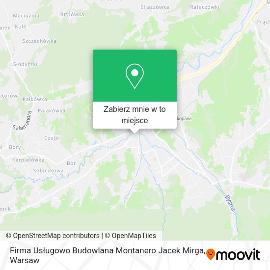 Mapa Firma Usługowo Budowlana Montanero Jacek Mirga