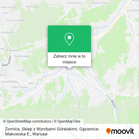 Mapa Zornica. Sklep z Wyrobami Góralskimi. Gąsienica-Makowska E.