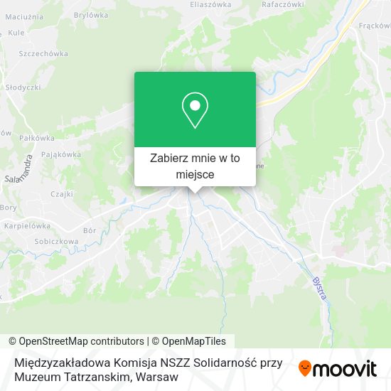 Mapa Międzyzakładowa Komisja NSZZ Solidarność przy Muzeum Tatrzanskim