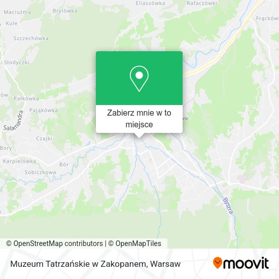 Mapa Muzeum Tatrzańskie w Zakopanem