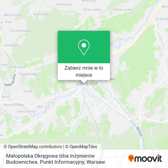 Mapa Małopolska Okręgowa Izba Inżynierów Budownictwa. Punkt Informacyjny