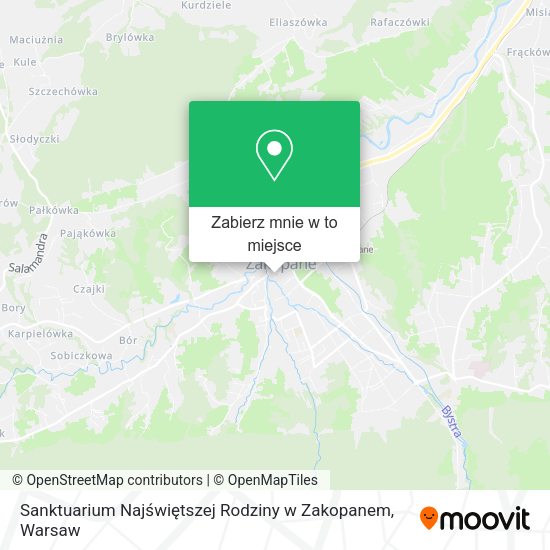 Mapa Sanktuarium Najświętszej Rodziny w Zakopanem