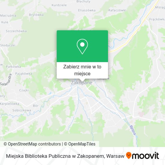 Mapa Miejska Biblioteka Publiczna w Zakopanem